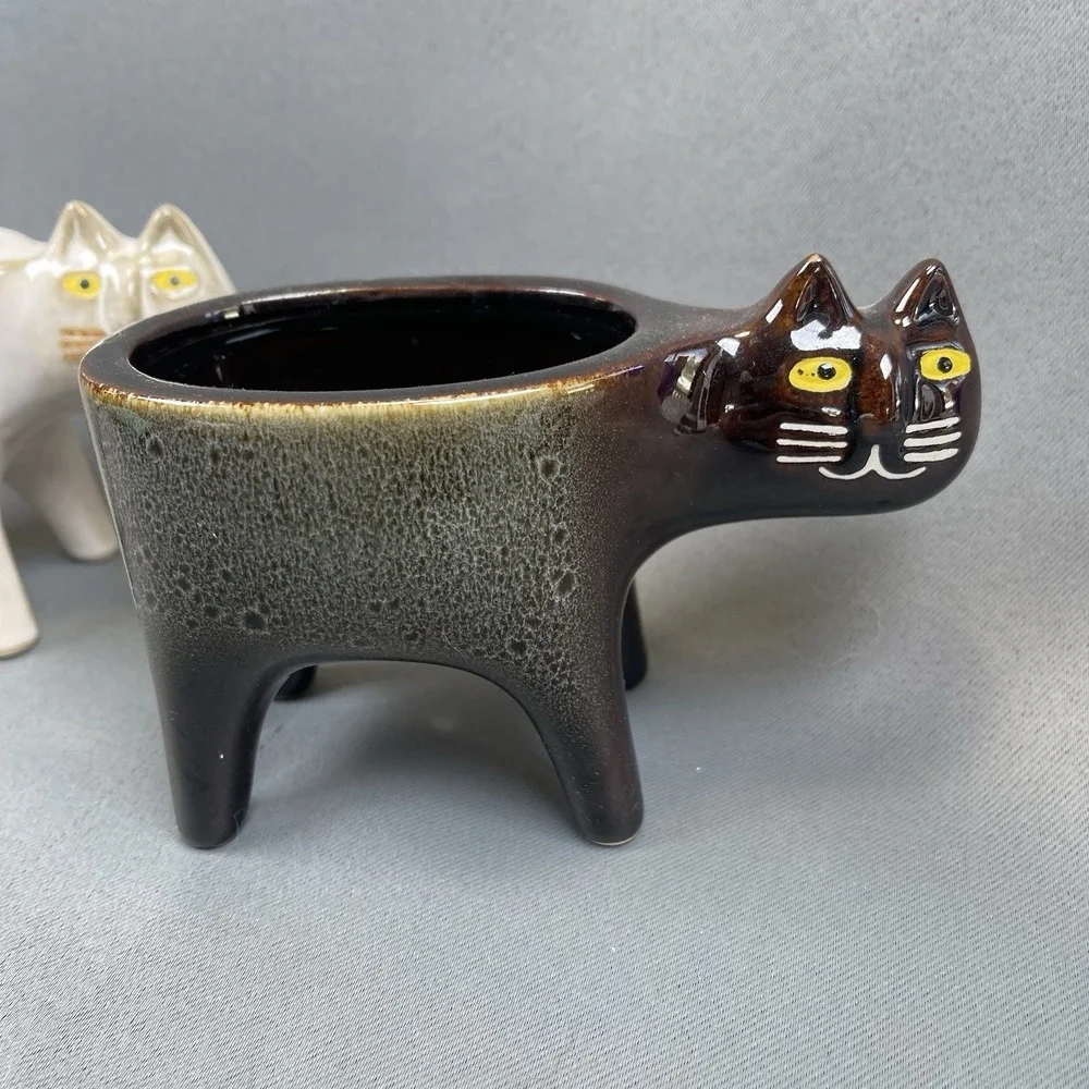 Pair of Cat Planter Animal Succulent Plant Pots 5.5